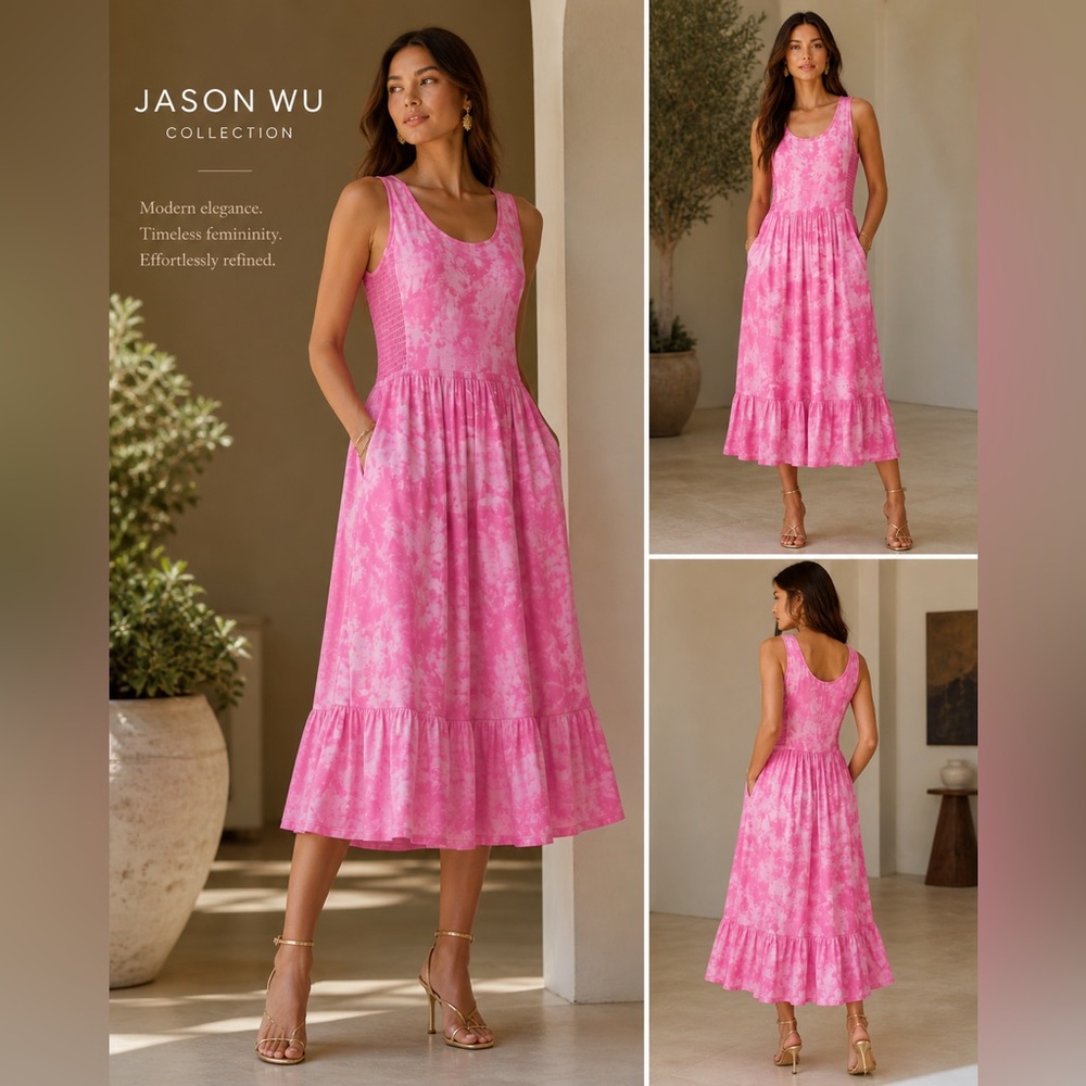 J Jason Wu Tie Dye Knit Midi Dress $168 MSRP Size MP